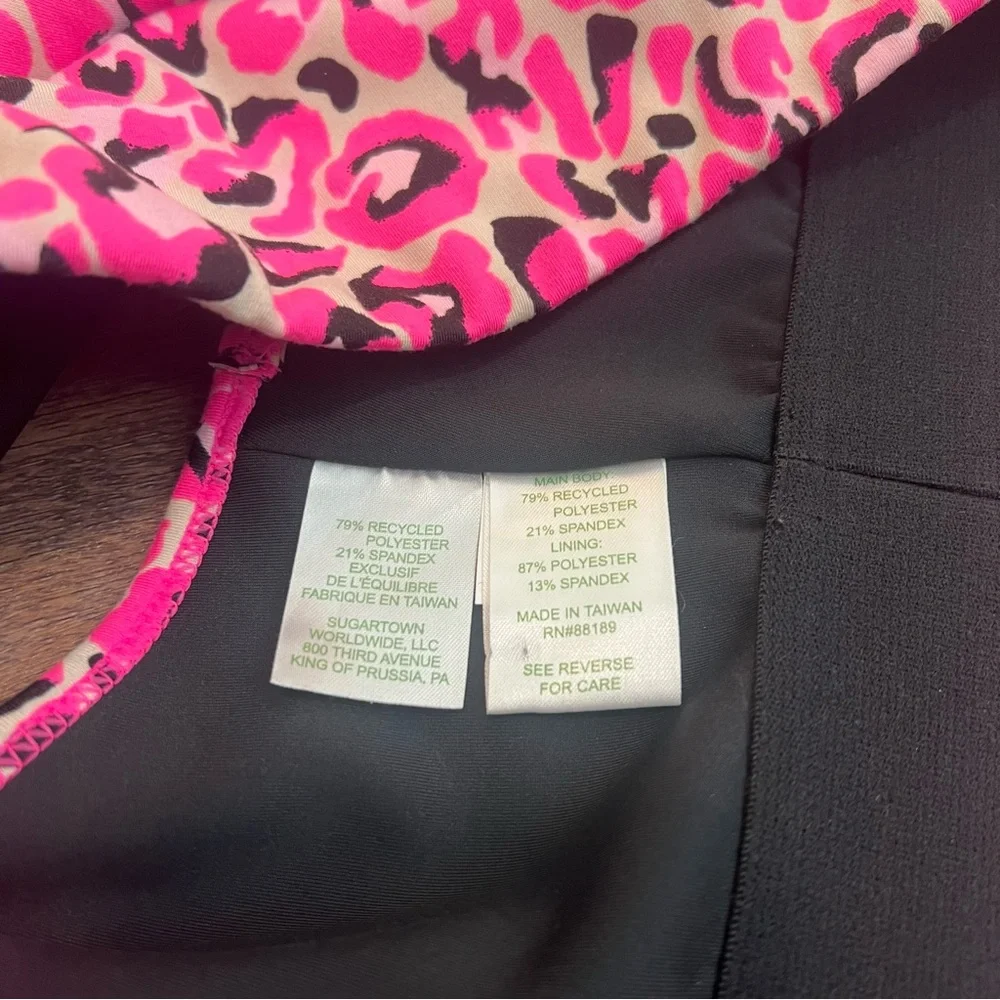 Lilly Pulitzer Luxletic Sports Bra Pink Leopard Print Size Large Racerback Top - Picture 6 of 8